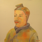 6,Warrior 兵俑50x50. 2013, Oil on canvas 麻布油画